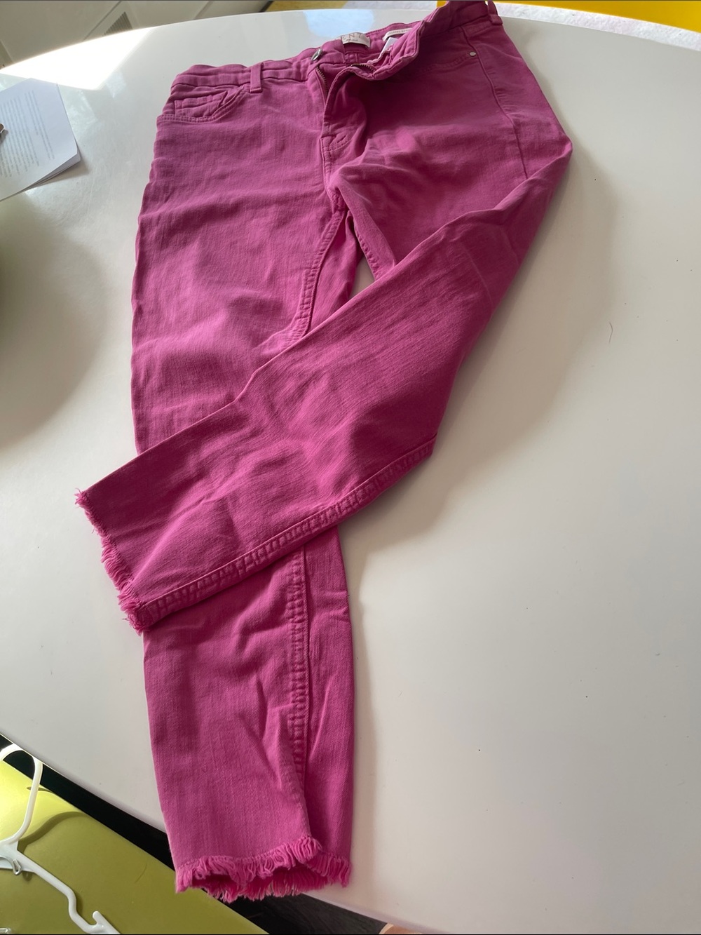 JEN 7 by 7 for all mankind Cropped Skinny Jeans in Bright Pink